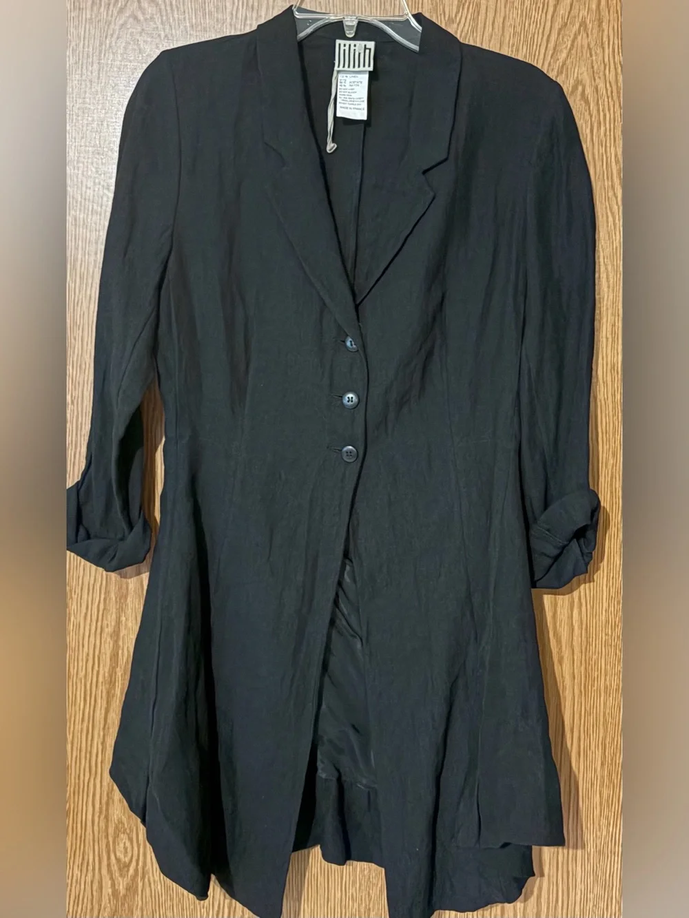 Lilith Black Lightweight Longline Blazer
